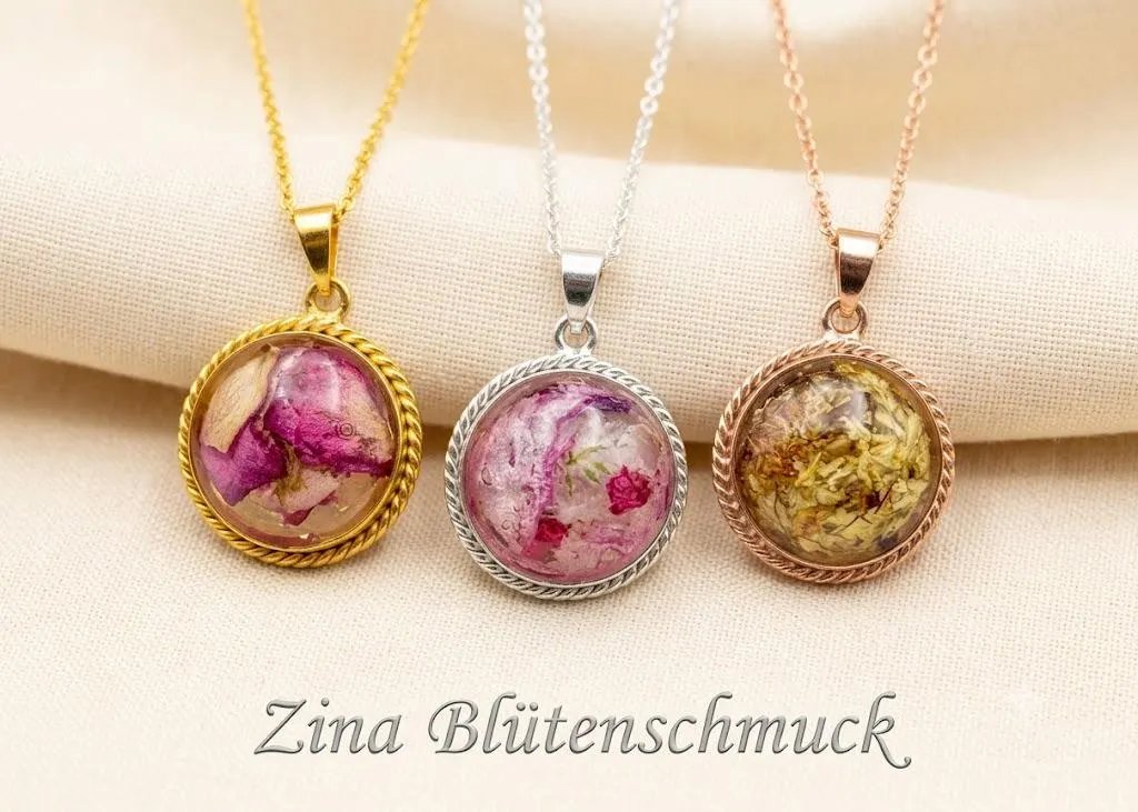 Anhänger Dahlia Gold, Silber, Rose